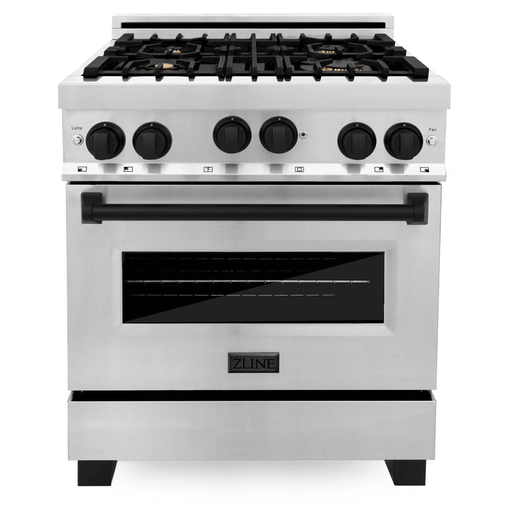 ZLINE 30" 4 Pcs Stainless Range, Range Hood, Dishwasher &amp; Refrigerator