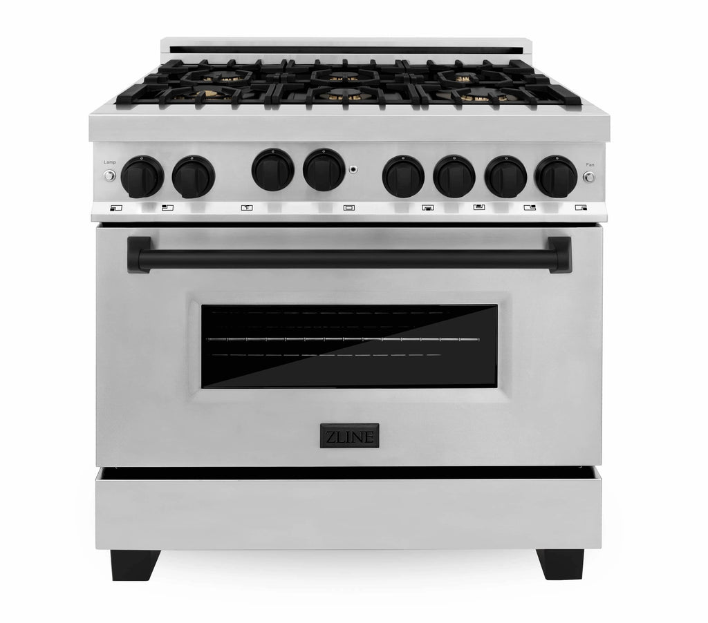 ZLINE 36" 4 Pcs Stainless Range, Range Hood, Dishwasher &amp; Refrigerator