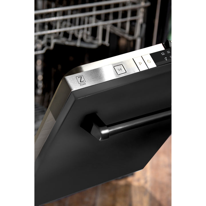 ZLINE 24 in. Top Control Dishwasher in Black Stainless Steel, DW-BS-24