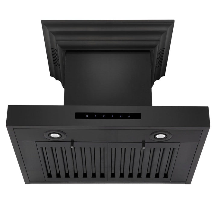 ZLINE 24 in. Wall Mount Range Hood in Black Stainless Steel with CrownSound® Speakers, BSKENCRN-BT-24