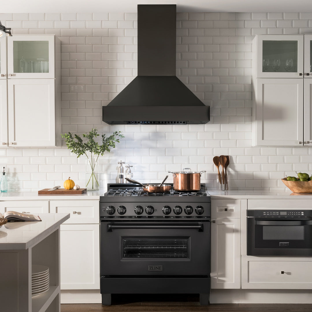ZLINE 30” Convertible Vent Wall Mount Range Hood Black Stainless Steel