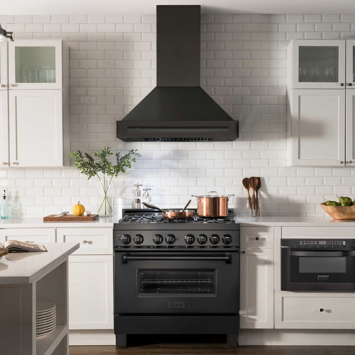 ZLINE 36” 700 CFM Black Stainless Steel Wall Mounted Range Hood