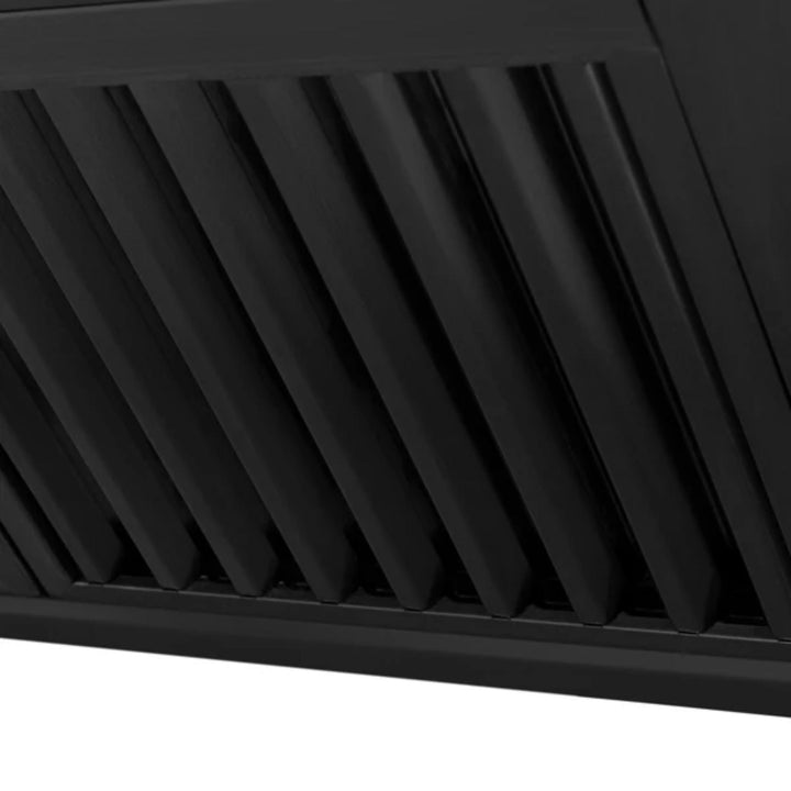 ZLINE Autograph Edition Black Stainless Steel Wall Mount Range Hood with Gold Handle