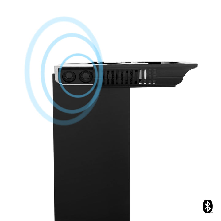 30" ZLINE CrownSound™Ducted Vent Wall Mount Range Hood in Black Stainless Steel with Built-in Bluetooth Speakers (BSKBNCRN-BT-30)