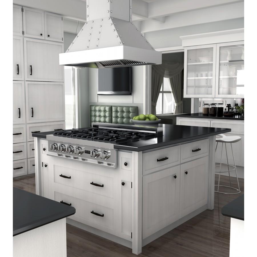 ZLINE 36” Designer Series Island in Stainless Steel W/ Snow- Finished