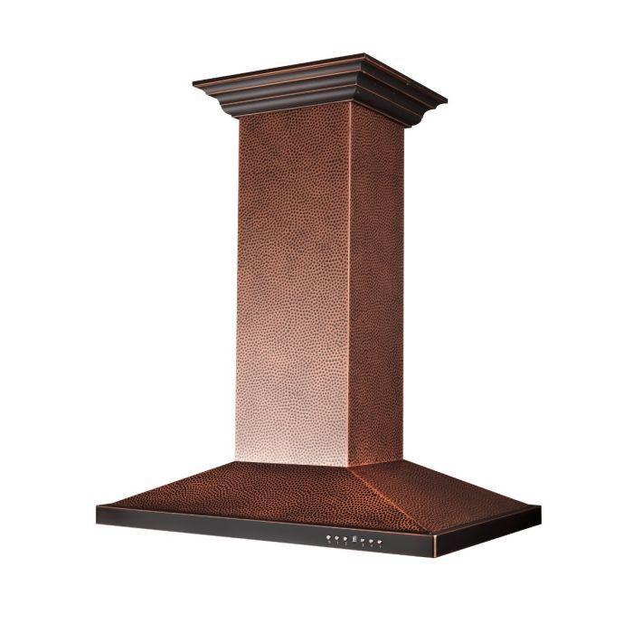 ZLINE 36 in. Hand Hammered Copper Island Range Hood, 8GL2Hi-36