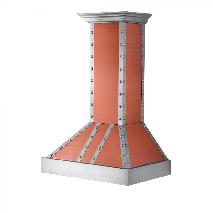 ZLINE 30” Designer Series Wall Mount Range Copper Hood W/ Snow Finish