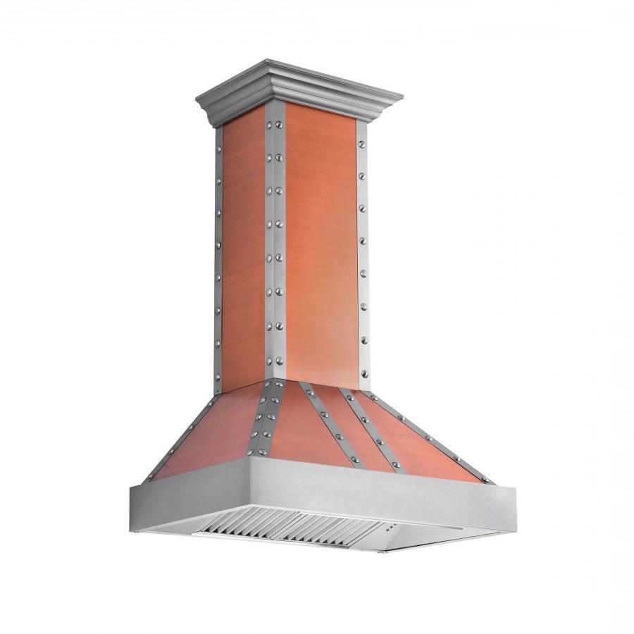 ZLINE 30” Designer Series Wall Mount Range Copper Hood W/ Snow Finish