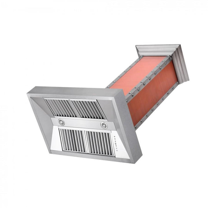 ZLINE 30” Designer Series Wall Mount Range Copper Hood W/ Snow Finish