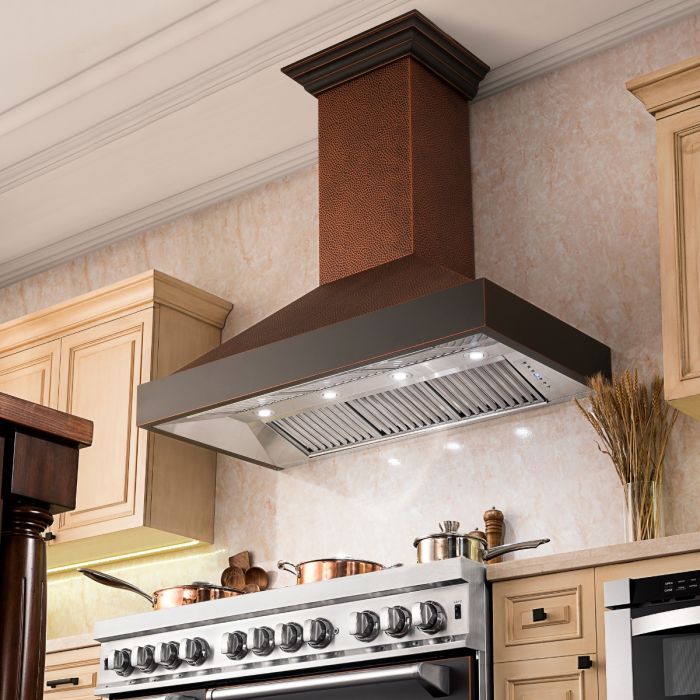 ZLINE 30 in. Hand-Hammered Copper Finish Wall Range Hood, 655-HBXXX-30