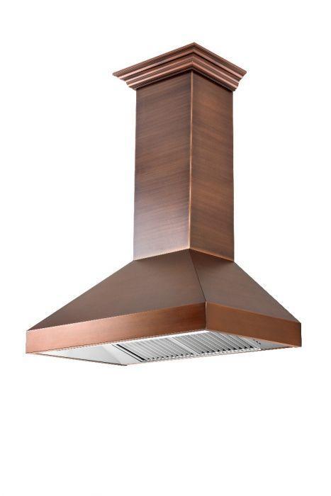 ZLINE 48 in. Copper Wall Range Hood with Crown Molding, 8667C-48