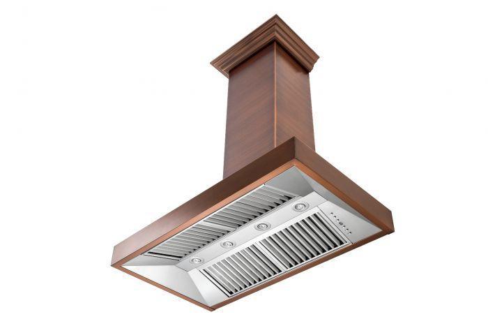 ZLINE 30 in. Copper Wall Range Hood with Crown Molding, 8667C-30