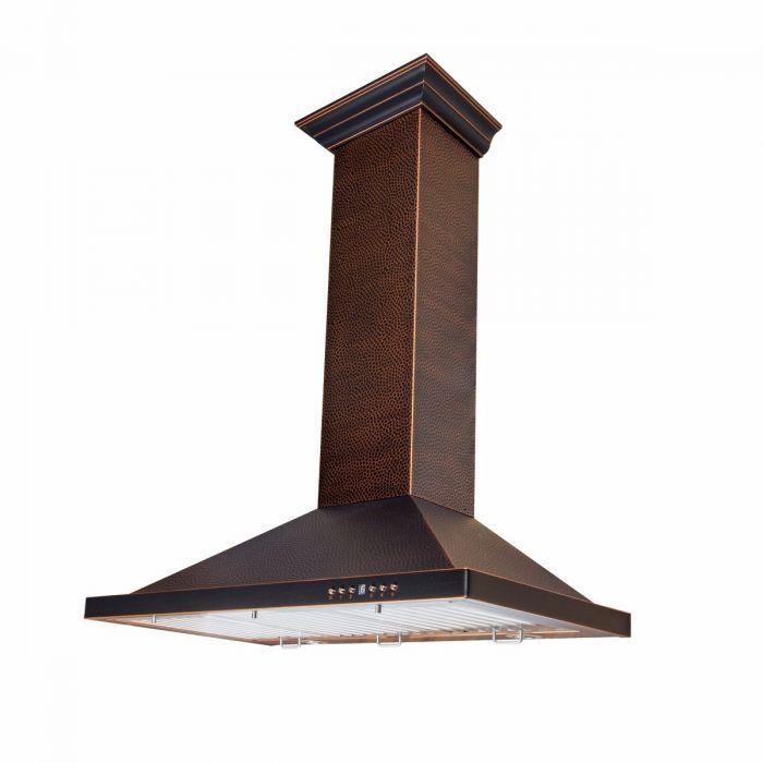 ZLINE 36 in. Hand-Hammered Copper Finish Wall Range Hood, 8KBH-36