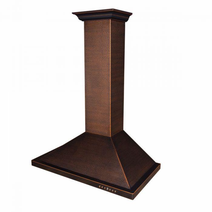 ZLINE 36 in. Hand-Hammered Copper Finish Wall Range Hood, 8KBH-36