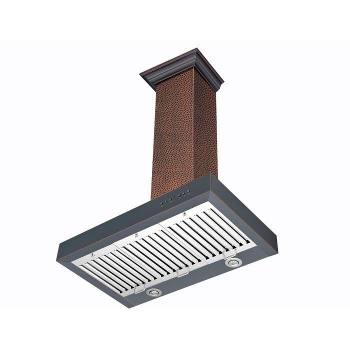 ZLINE 36 in. Hand-Hammered Copper Wall Range Hood, KB2-HBXXX-36