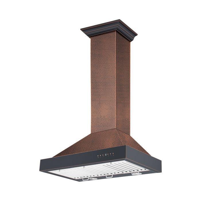 ZLINE 36 in. Hand-Hammered Copper Wall Range Hood, KB2-HBXXX-36