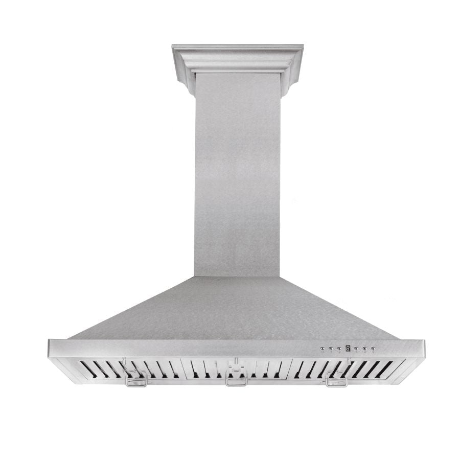 ZLINE Kitchen Package with 36 in. Satin Stainless Steel Rangetop and Convertible Range Hood (2KP-RTSRH36)
