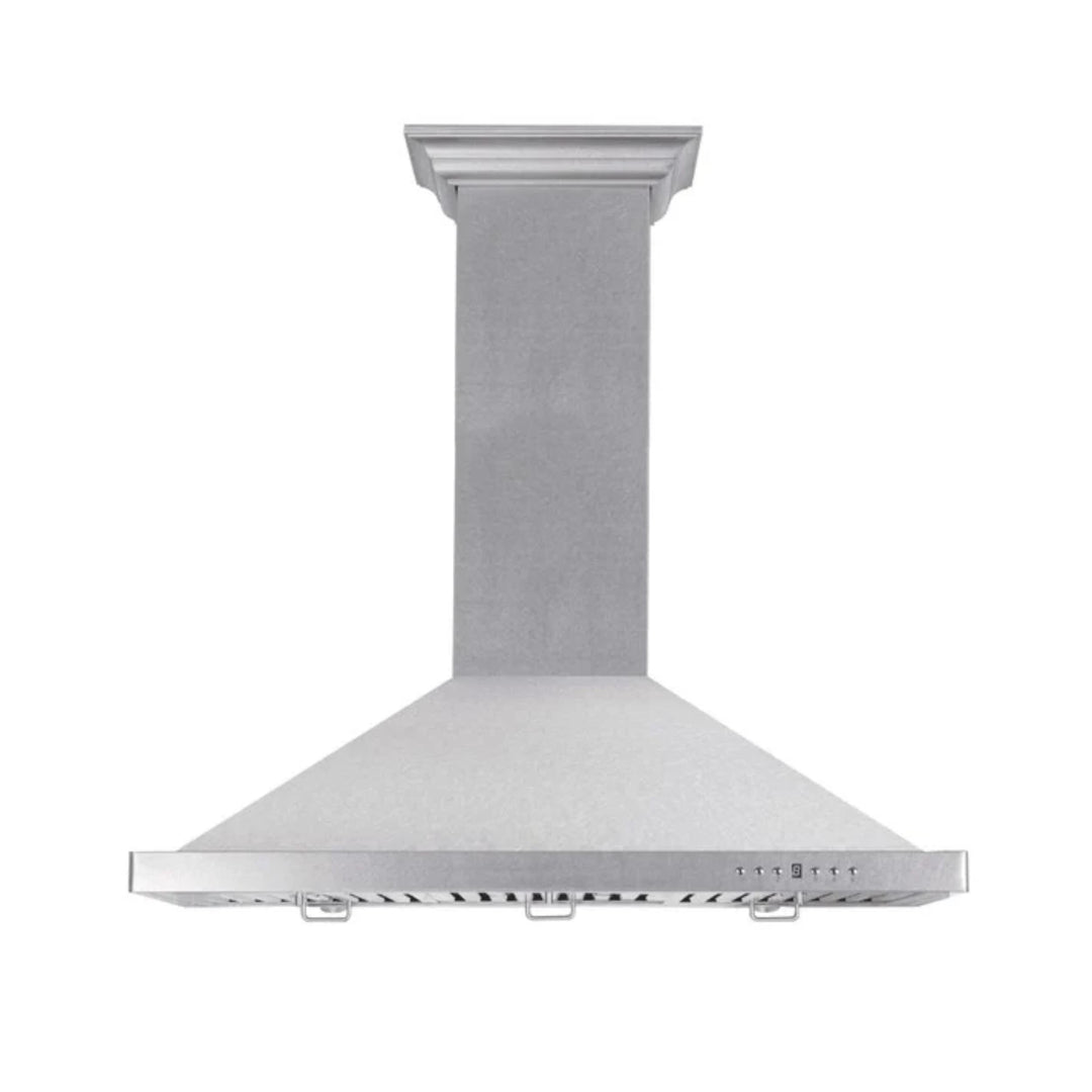 ZLINE 30-Inch Satin Stainless Steel Gas Rangetop and Convertible Vent Wall Mount Range Hood Kitchen Package
