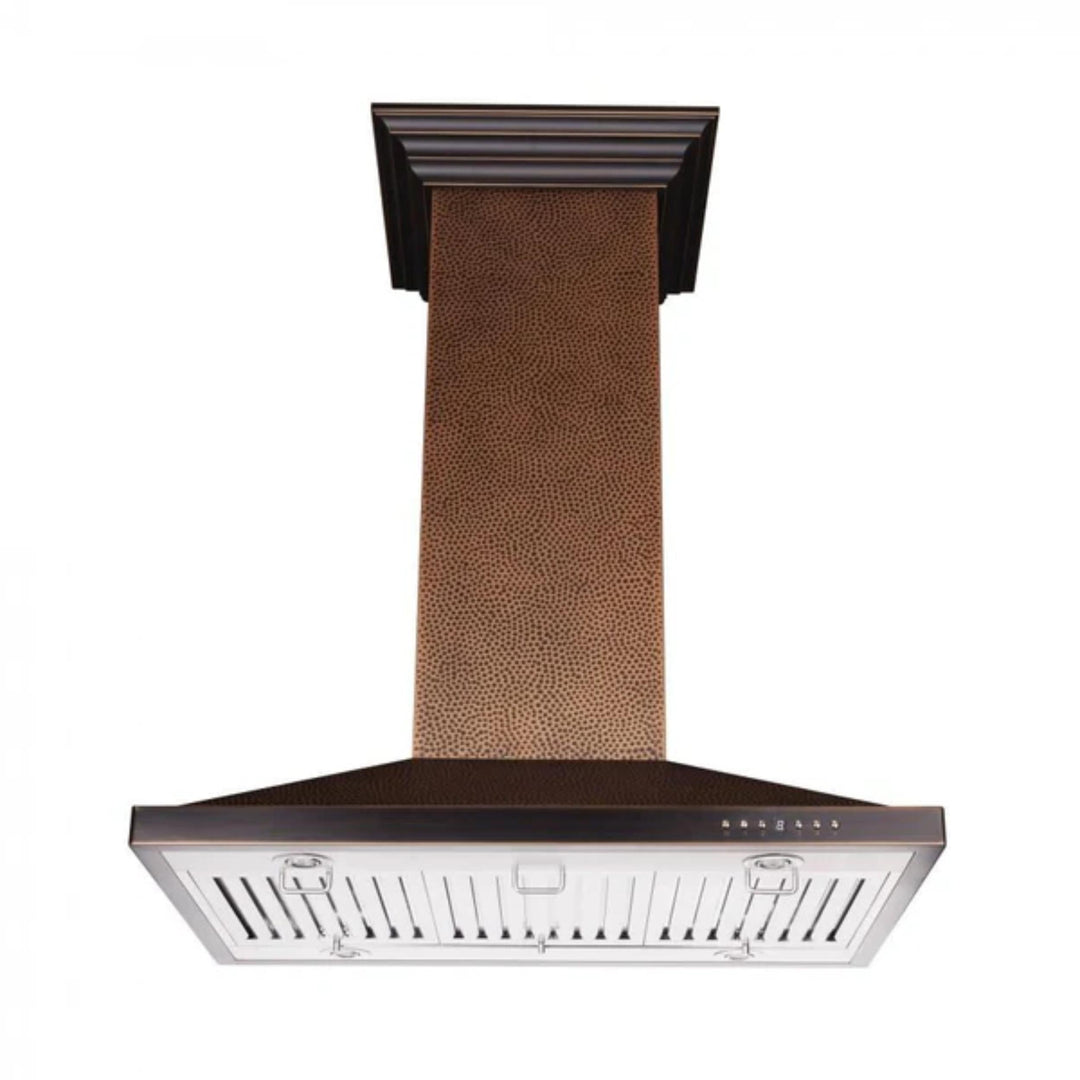 ZLINE Designer 8GL2Hi Series Hand-Hammered Copper Island Mount Range Hood