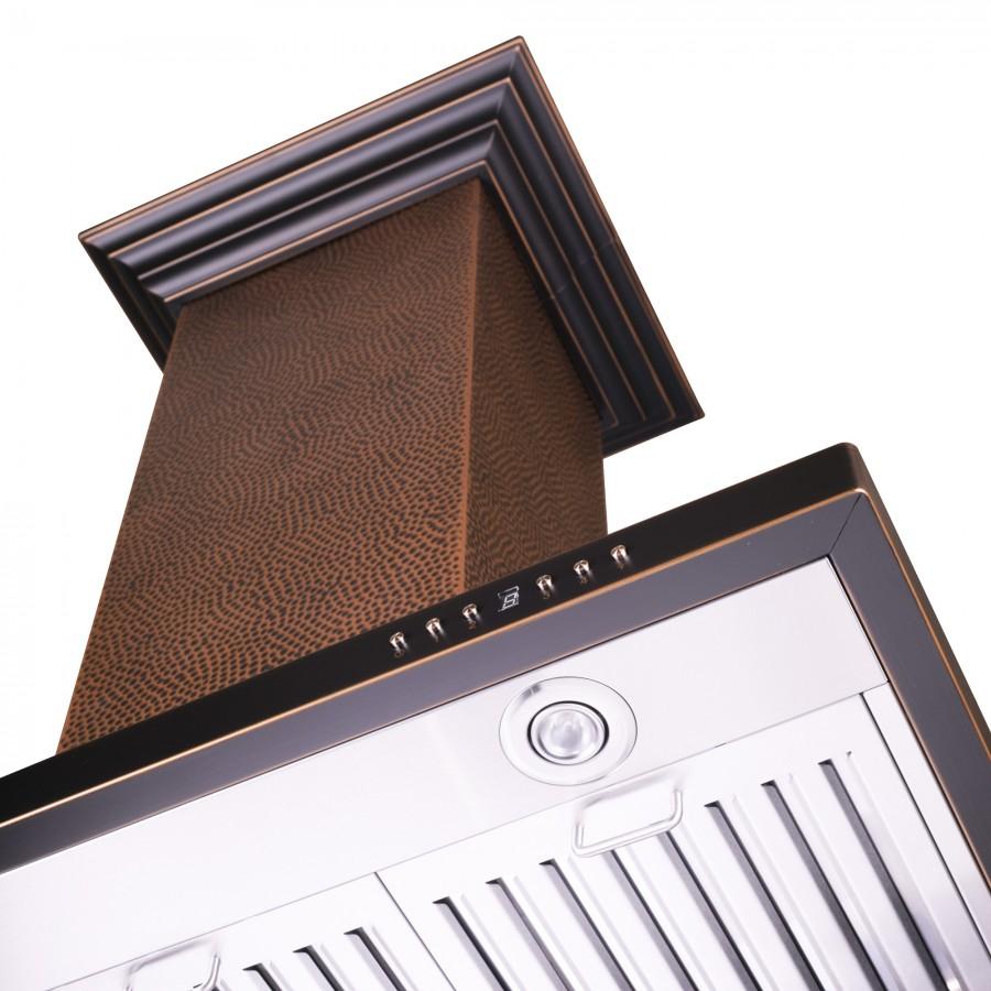 ZLINE 30 in. Designer Series Hand Hammered Copper Convertible Vent Island Mount Range Hood (8GL2Hi-30)