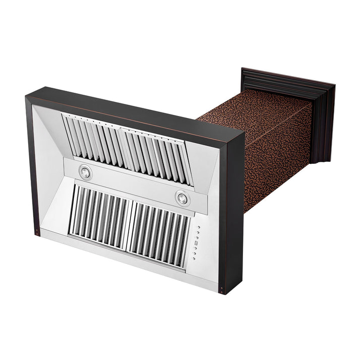 ZLINE 30” Wall Mount Range Hood Embossed Copper W/ Oil-Rubbed Bronze