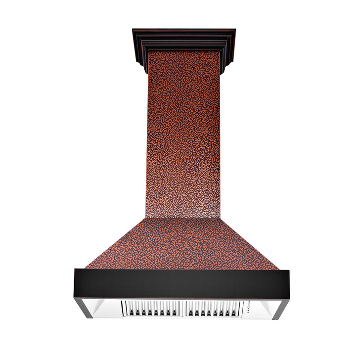 ZLINE 30” Wall Mount Range Hood Embossed Copper W/ Oil-Rubbed Bronze