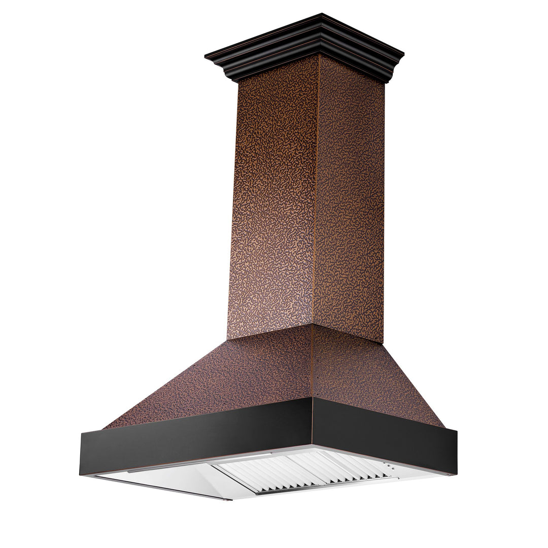 ZLINE 30” Wall Mount Range Hood Embossed Copper W/ Oil-Rubbed Bronze