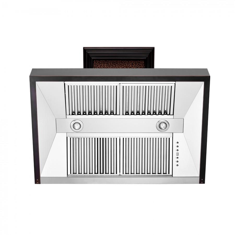 ZLINE 30” Wall Mount Range Hood Embossed Copper W/ Oil-Rubbed Bronze