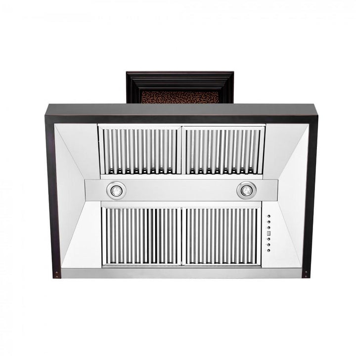 ZLINE 30” Wall Mount Range Hood Embossed Copper W/ Oil-Rubbed Bronze
