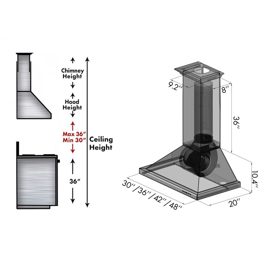 ZLINE 30” Designer Series Wall Mount Range Hood 7-Layer Copper Finish