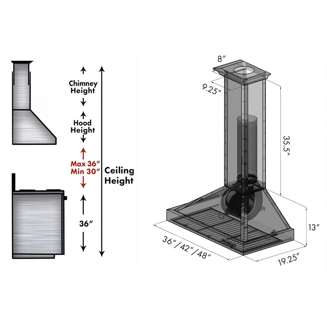 ZLINE 30” Designer Series Wall Mount Range Hood in Stainless Steel