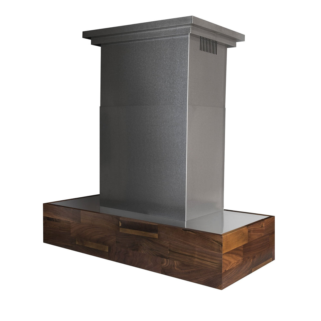 ZLINE 36” Convertible Wooden Island Mount Range Hood in Butcher Block