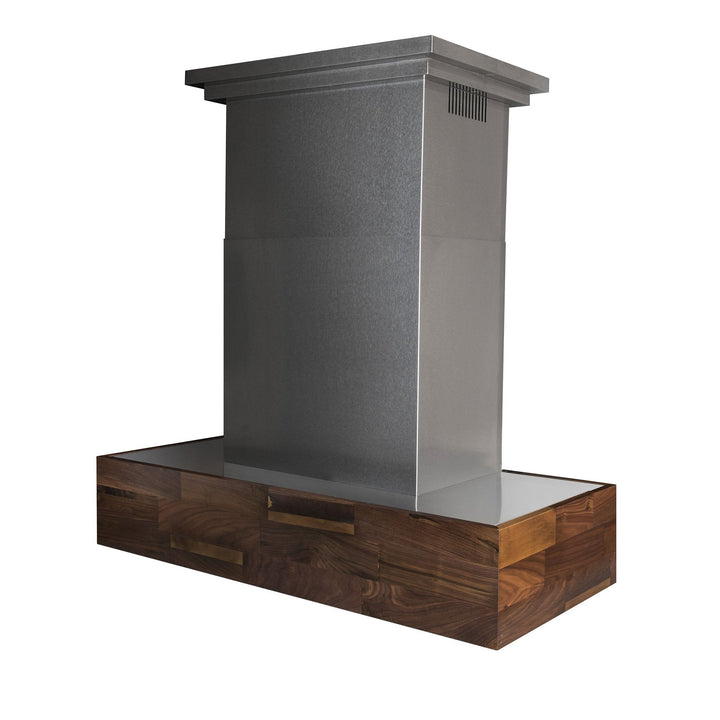ZLINE 36” Convertible Wooden Island Mount Range Hood in Butcher Block