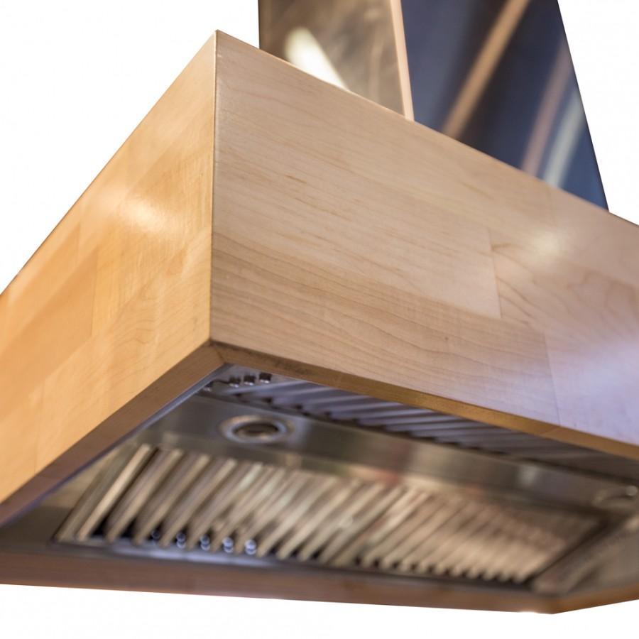 ZLINE 36” 2 Remote Blower Wooden Wall Mount Range Hood Butcher Block