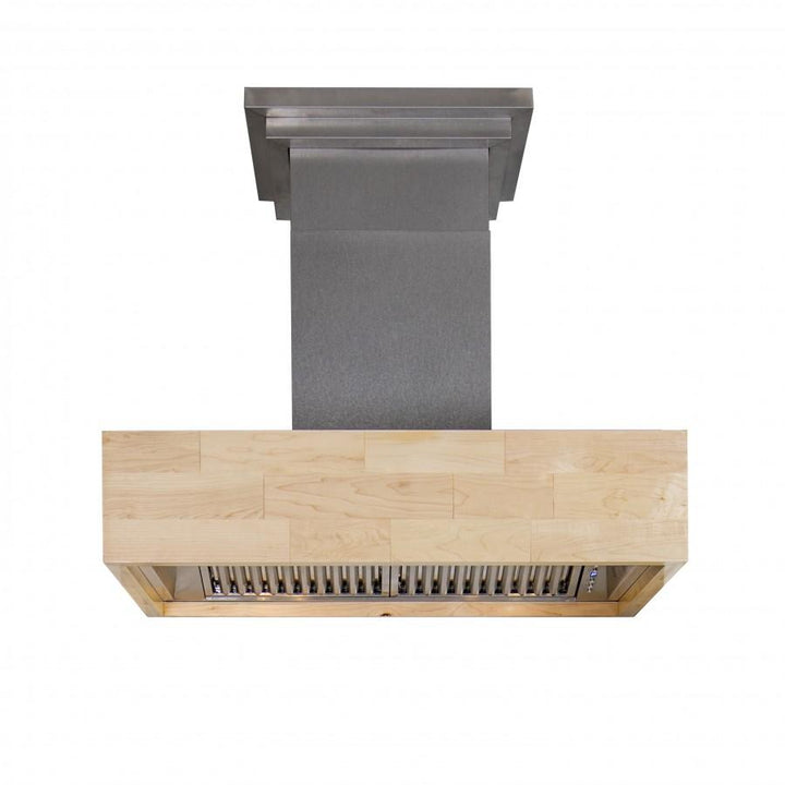 ZLINE 36” Designer Series Wooden Wall Mount Range Hood Butcher Block