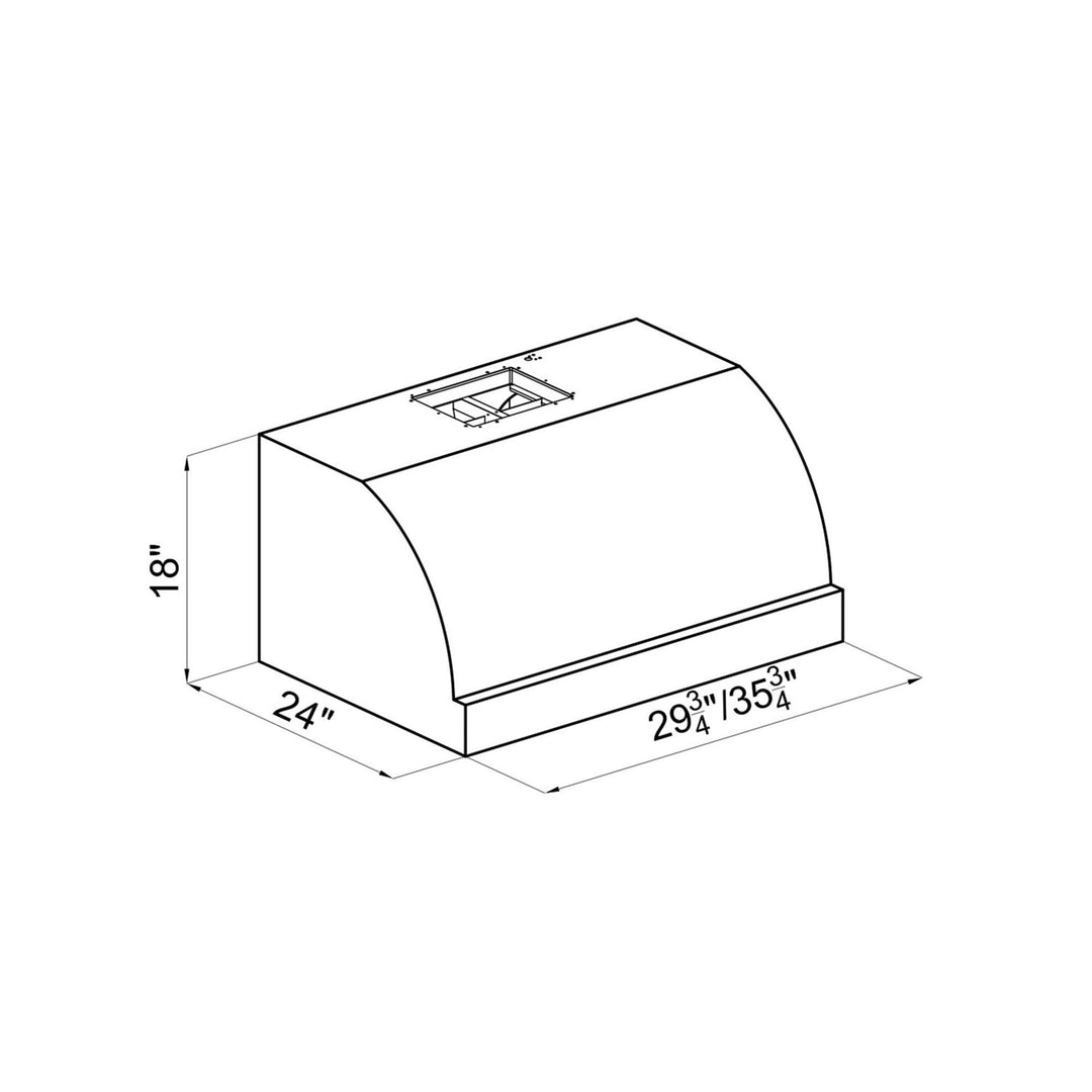 ZLINE 36" Designer Series Under Cabinet Range Hood W/ 4 Speed Motor