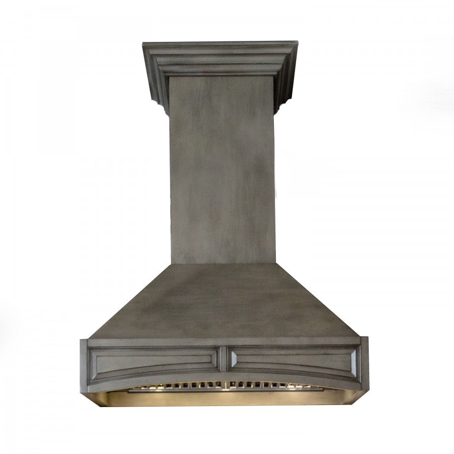 Wooden Wall Mount Range Hood in Distressed Gray - Includes Remote Motor ZLINE 36 in.