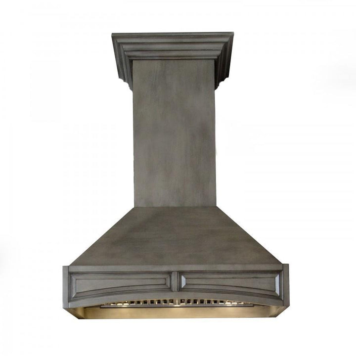 Wooden Wall Mount Range Hood in Distressed Gray - Includes Remote Motor ZLINE 30 in.