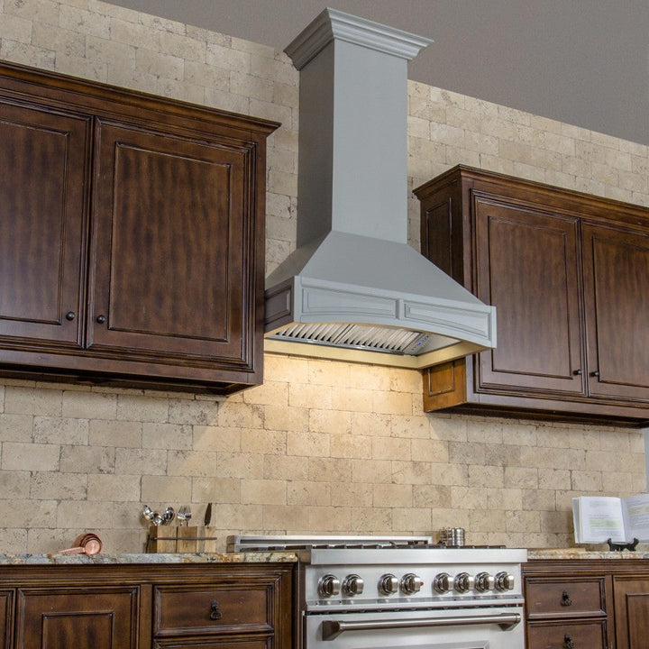 Wooden Wall Mount Range Hood in Gray - Includes Motor ZLINE 30 in.