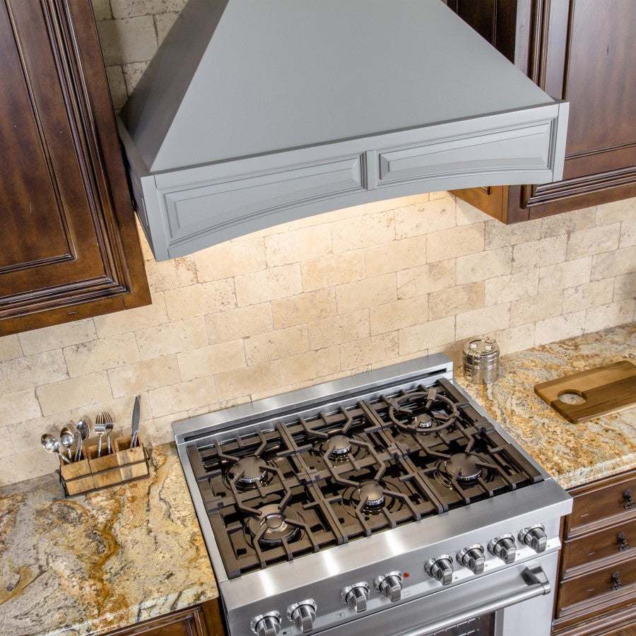 Wooden Wall Mount Range Hood in Gray - Includes Motor ZLINE 30 in.