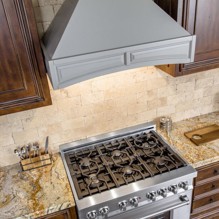Wooden Wall Mount Range Hood in Gray - Includes Motor ZLINE 30 in.