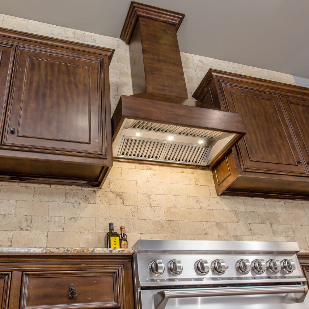 ZLINE 30" Wooden Wall Mount Range Hood with 4-Speed 1200 CFM Remote Motor