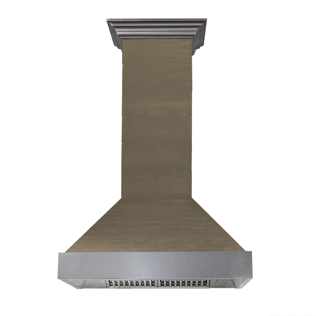 ZLINE 30" Shiplap Wooden Wall Range Hood with Stainless Steel Accent
