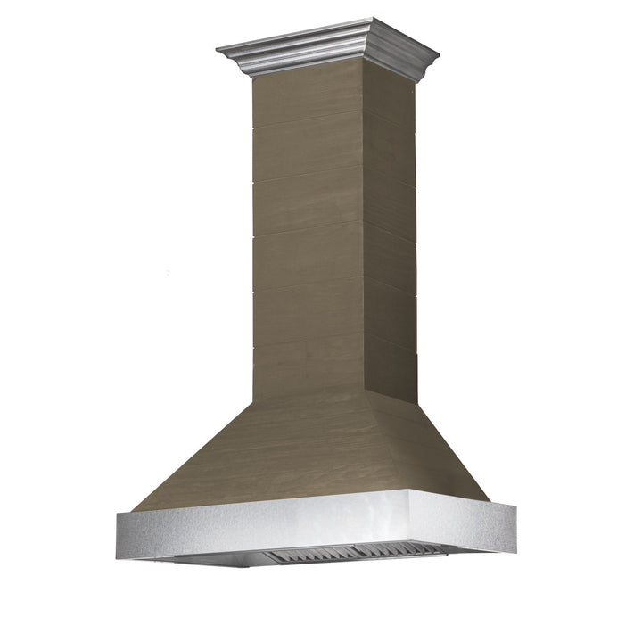 ZLINE 30" Shiplap Wooden Wall Range Hood with Stainless Steel Accent