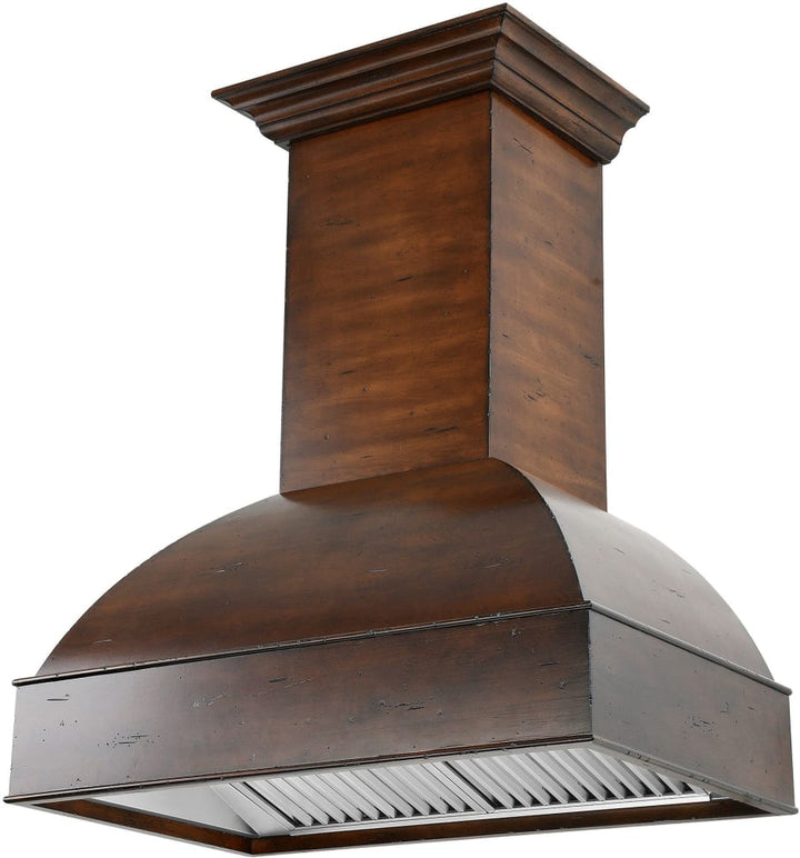 ZLINE 30" Wooden Wall Mount Range Hood W/Remote 4-Speed Motor in Walnut &amp; Hamilton