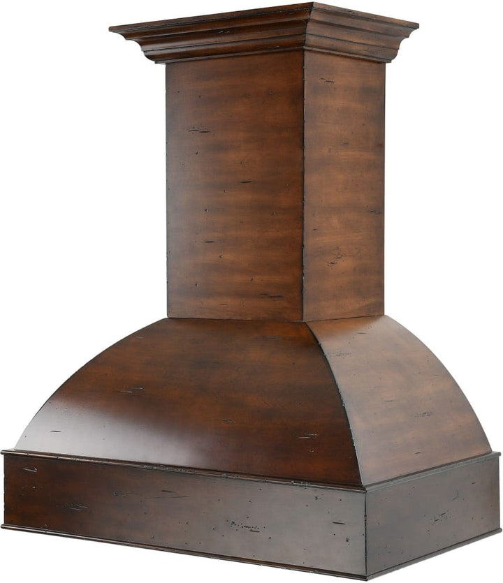 ZLINE 30" Wooden Wall Mount Range Hood W/Remote 4-Speed Motor in Walnut &amp; Hamilton