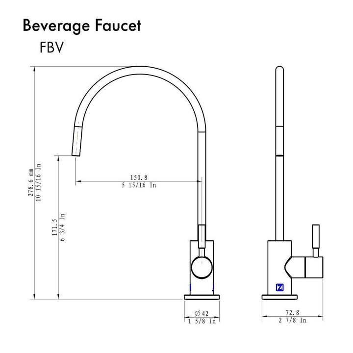 ZLINE Drink Faucet in Polished Gold, FBV-PG