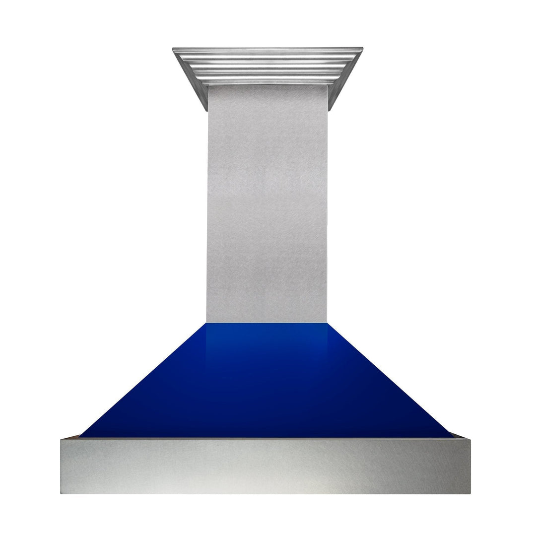 36" Ducted Fingerprint Resistant Stainless Steel Range Hood with Blue Gloss Shell (8654BG-36)