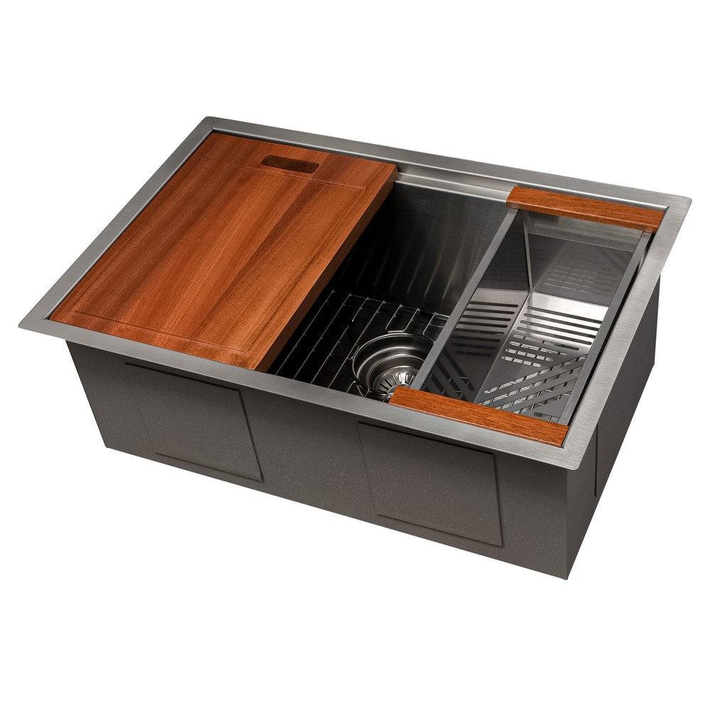 ZLINE 27 in. Garmisch Undermount Single Bowl Stainless Steel Kitchen S ...