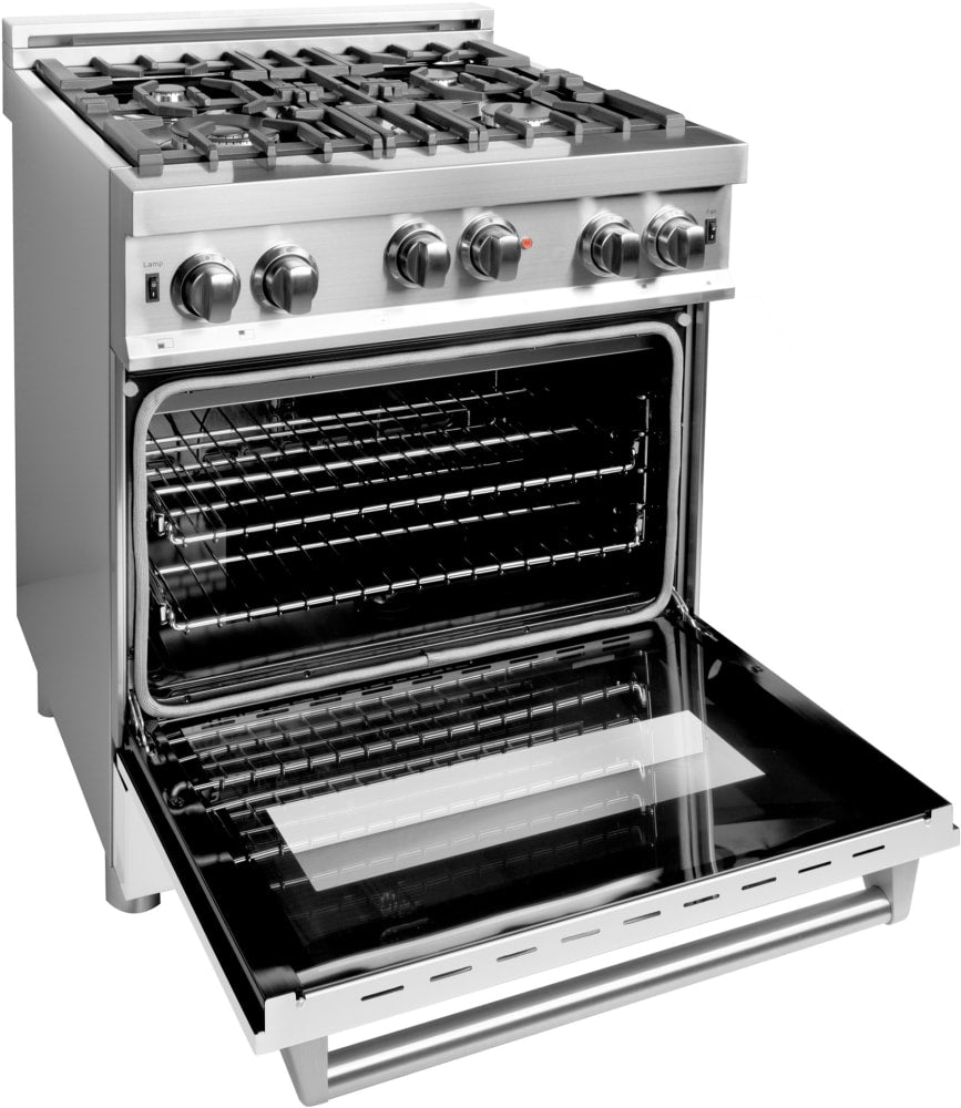 Professional Gas on Gas Range in Stainless Steel with White Matte Door (RG-WM-30) ZLINE 30 in.